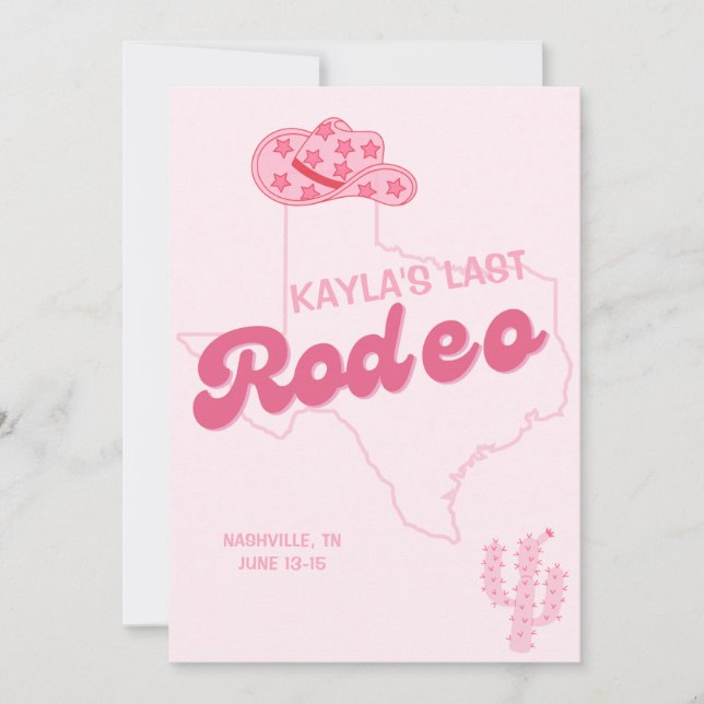 Senaste Rodeo Bachelorette-gruppmall Inbjudningar (Framsida)