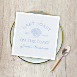 Senaste sammandrabbningen på partiet Kusten Beach  Pappersservett<br><div class="desc">Förra sammandrabbningen på Kusten Bachelorette Party Napkins. Tillsätt en personlig beröring till din bach party med personligens blöjor. Med en ljusblå bakgrund och ett årstidsskal tar de här servetterna med sig en ny strandvib till party.</div>
