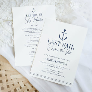 Senaste segel före Veil Bachelorette Itinerary & Inbjudningar