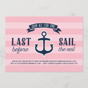 Senaste segel   Nautical Bachelorette Party Inbjudningar