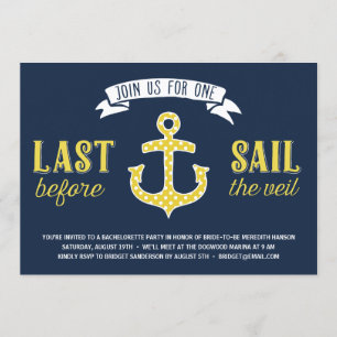 Senaste segel Nautical Bachelorette Party Inbjudningar