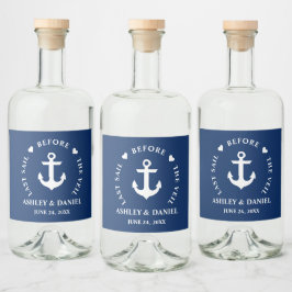 Senaste segelfartyget före Veil Nautical Bröllop Spritflaskor Etikett