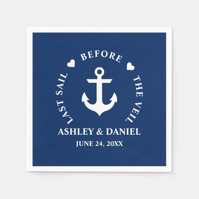 Senaste segelfartyget framför Veil Nautical Anchor Pappersservett (Framsidan)