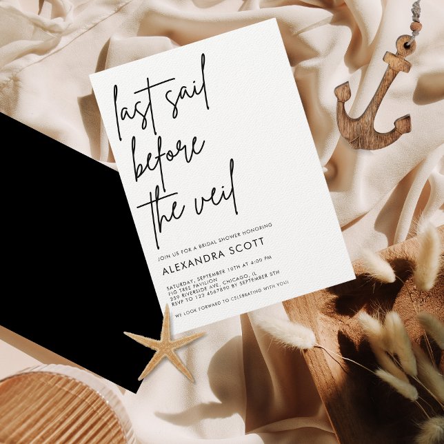 Senaste segelfartyget framför Veil Nautical Möhipp Inbjudningar (Skapare uppladdad)