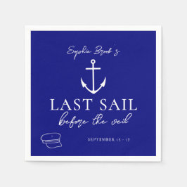 Senaste segeln före Veil Nautical Bachelorette Pappersservett