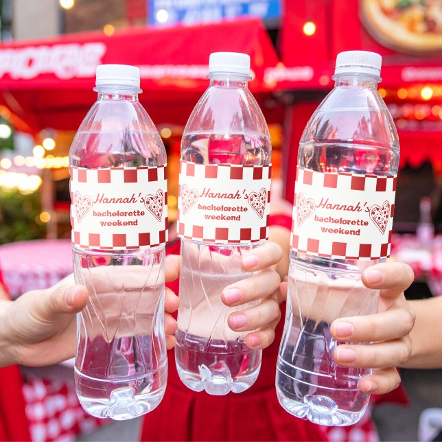 Senaste segmentpizza Bachelorette-tjänst Vattenflaskor Etikett (Skapare uppladdad)