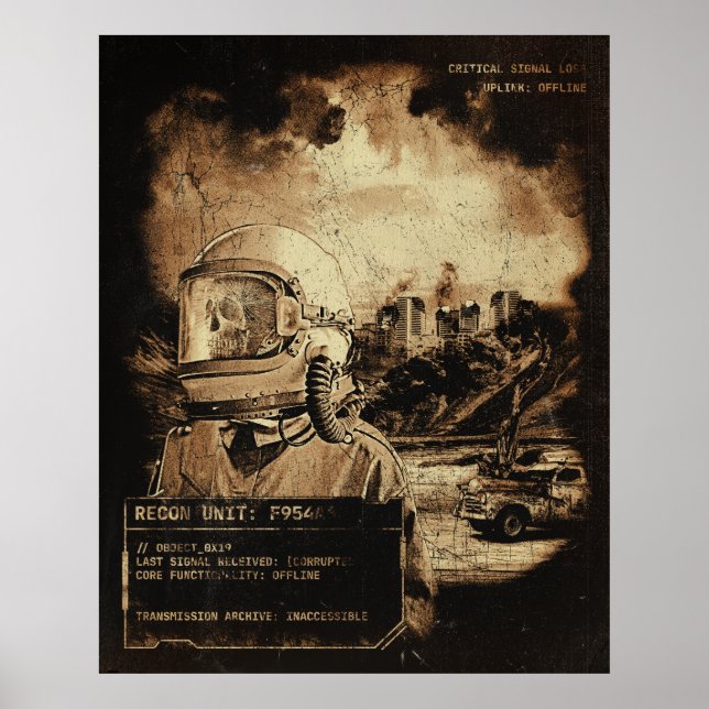 Senaste signalen - Techno-Dystopian Streetwear Poster (Framsidan)