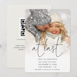 Senaste skriptfotoövertäckning QR Winter Wedding Spara Datumet