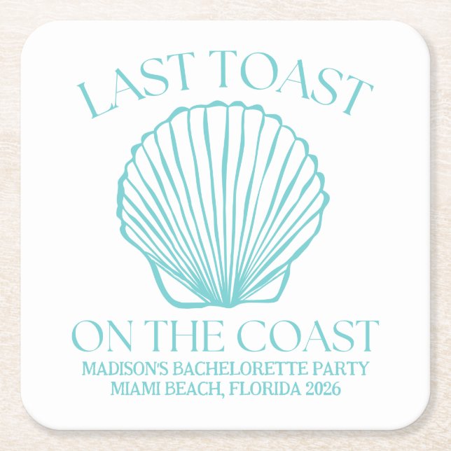 Senaste skymten på turkos vid Kusten Underlägg Papper Kvadrat (Framsidan)