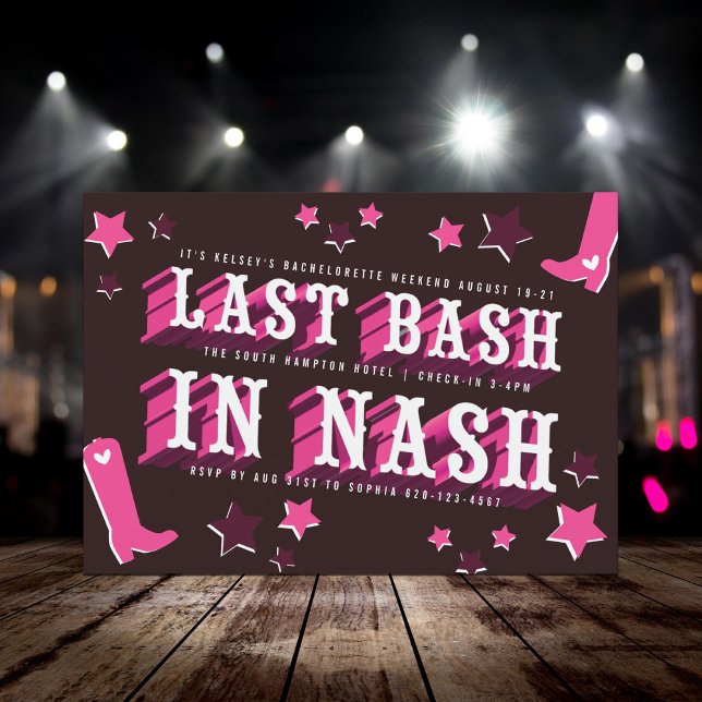 Senaste slaget i Nash Bachelorette Party Inbjudningar (Skapare uppladdad)