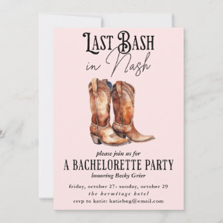 Senaste slaget i Nash Rosa Cowgirl Bachelorette Pa Inbjudningar