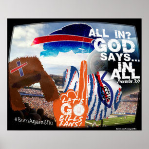 Senaste slogan frågar fläkt: ALL IN. GOD säger ALL Poster