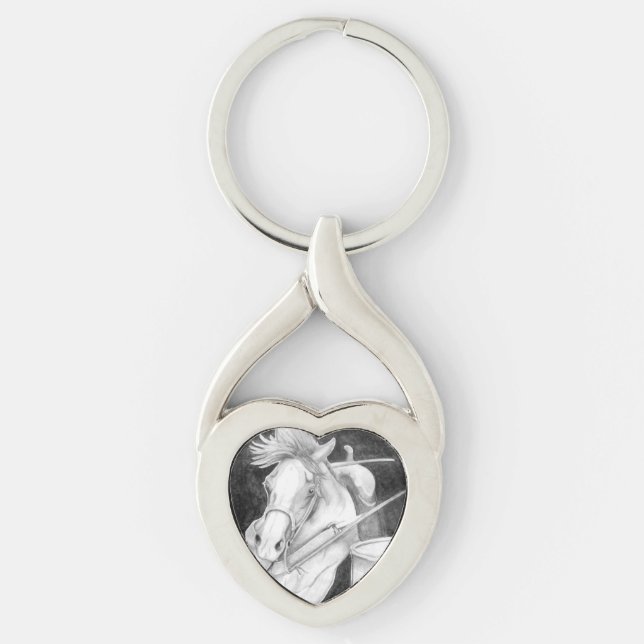 Senaste sväng twisted heart silverfärgad nyckelring (Framsidan)