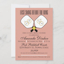 Senaste svängningen före Ring Bröllop Pickleball-R Inbjudningar