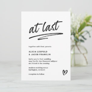 Senaste svartvit typografi i modern Bröllop Inbjudningar