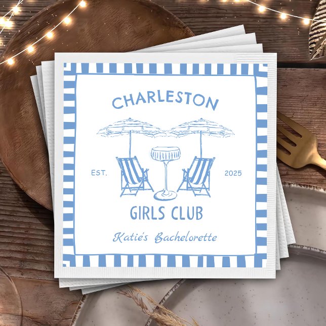 Senaste Toast Kusten Beach Bachelorette Party Pappersservett (Skapare uppladdad)