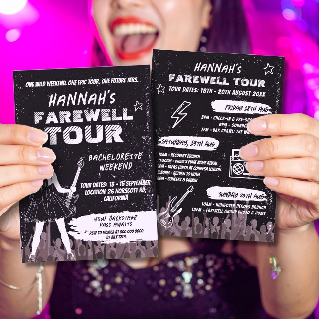 Senaste Tour Punk Sten Band Bachelorette Helg Inbjudningar (Skapare uppladdad)