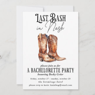 Senaste utslaget i Nash Bachelorette Party Cowgirl Inbjudningar
