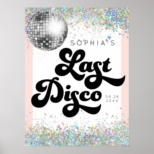 Senaste välkomstsignatur för Disco Bachelorette Pa Poster (Framsidan)