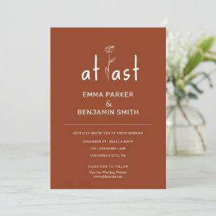 Senaste Wildblomrost Modern minimalist Bröllop Inbjudningar