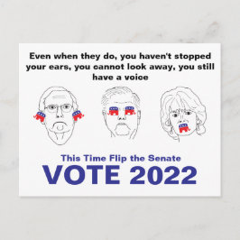 Senat Hear No, se No, Tala No Evil Vote 2020 Vykort