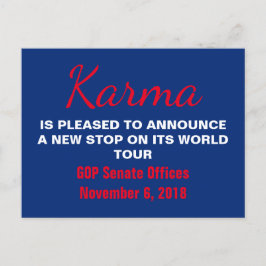 Senat Karma Vote 2018 Kom ihåg motståndet Meddelande Vykort