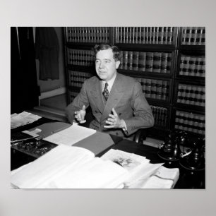 Senator Huey Long at Hans Desk - 1935 Poster