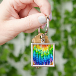 Senbazuru eller tusen origami cranes fyrkantig silverfärgad nyckelring