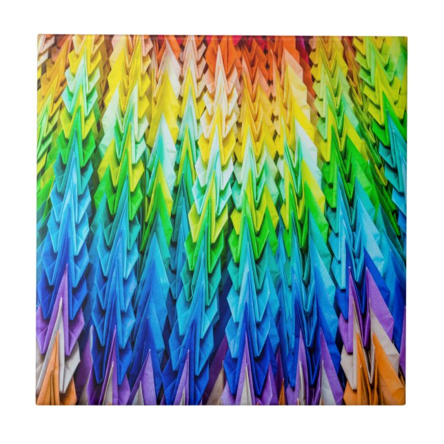 Senbazuru eller tusen origami cranes kakelplatta (Framsidan)