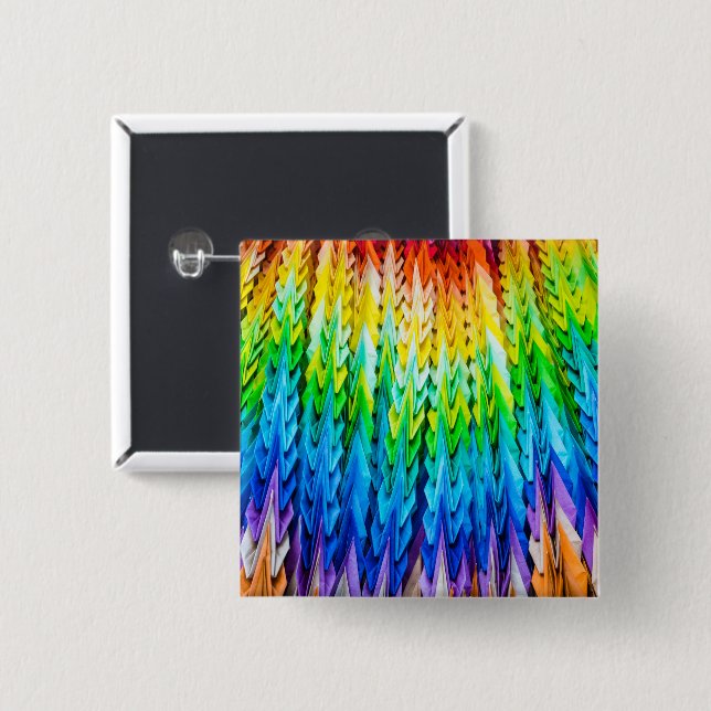 Senbazuru eller tusen origami cranes knapp (Framsida & baksida)