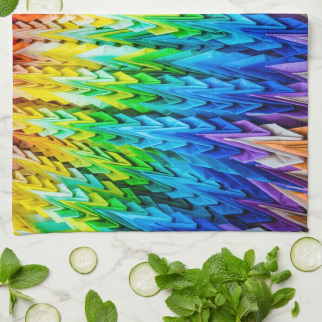 Senbazuru eller tusen origami cranes kökshandduk (Vikta)