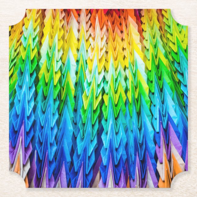 Senbazuru eller tusen origami cranes underlägg papper (Framsida)