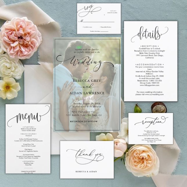 sencilla de casamiento blanco y negro tilläggskort (Skapare uppladdad)