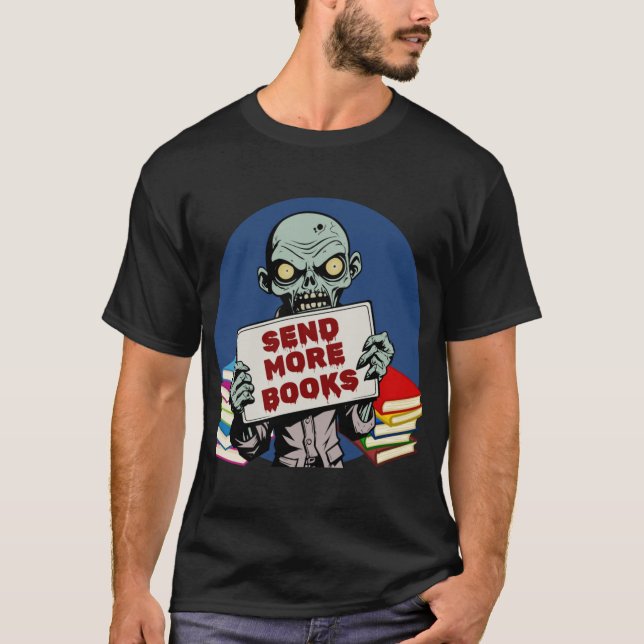 Send More Books retro funny T Shirt (Framsida)