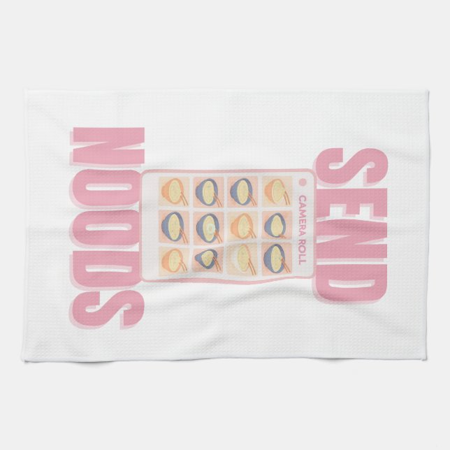 Send Noods Pink Noodle Camera Roll Illustration Kökshandduk (Horisontell)