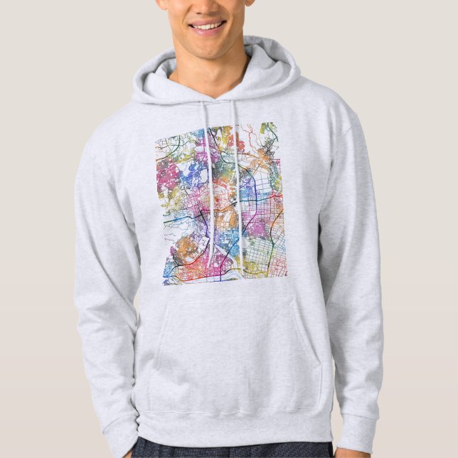 Sendai Japan City Map Hoodie (Framsida)