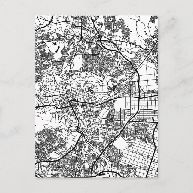 Sendai Japan City Map Vykort (Framsida)