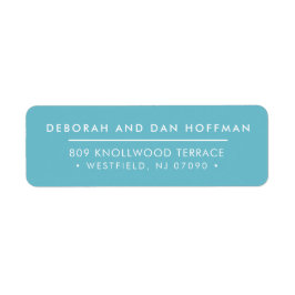 Sender ADRESS söt, modern, minimal turkoblått Returadress Etikett