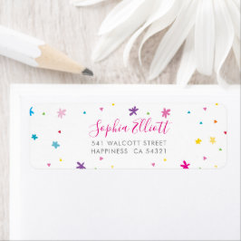 SENDER söt ADRESS ljusa färger vimisk Returadress Etikett