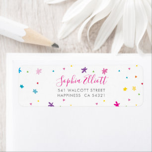 SENDER söt ADRESS ljusa färger vimisk Returadress Etikett