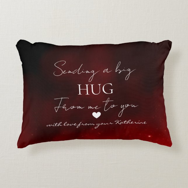 Sending a Big Hug – Personalized Love Message Prydnadskudde (Framsidan)