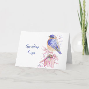 Sending Hugs Sympathy Loss Bluebird Kort