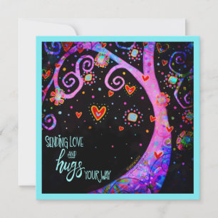 "Sending Kärlek and Hugs" Inspirief" Anteckningskort