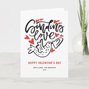 Sending Kärlek Modern Calligraphy Valentine Day Helgkort