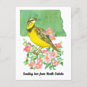 Sending Kärlek North Dakota Meadowlark Ro Vykort