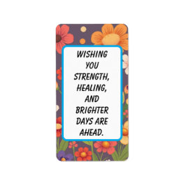 "Sending Light & Love" – Get Well Soon Card Adressetikett