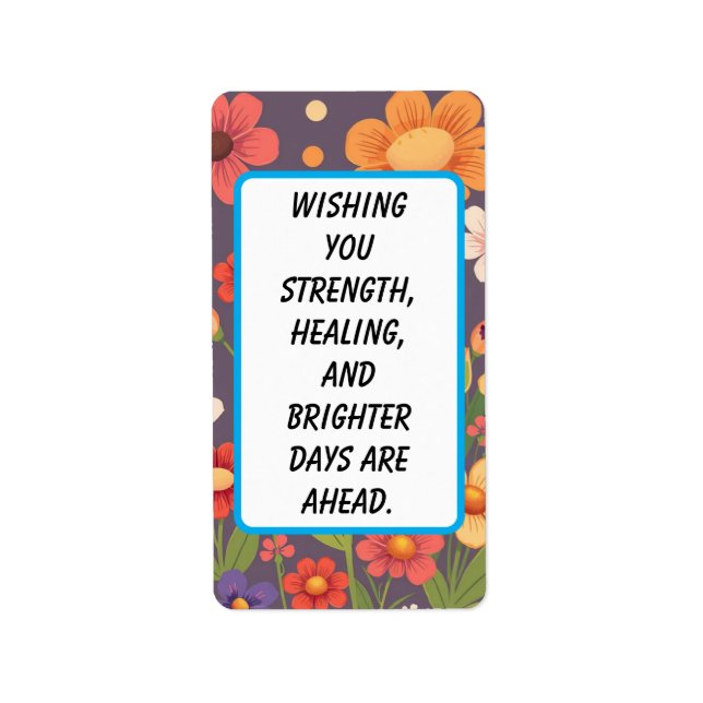 "Sending Light & Love" – Get Well Soon Card Adressetikett (Framsidan)
