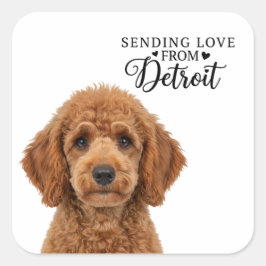 Sending Love From Detroit  Fyrkantigt Klistermärke