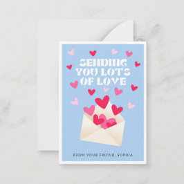 Sending Love Mail Hearts Envelope Valentine's Day Anteckningskort