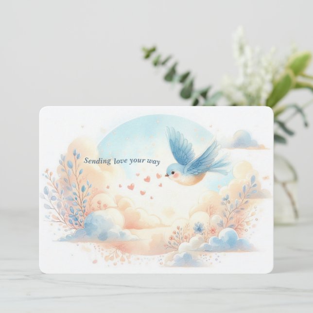 Sending Love Your Way – Personalized Flat Card Julkort (Stående Fram)